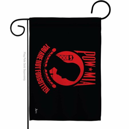 GUARDERIA 13 x 18.5 in. Red POW & MIA Garden Flag with Armed Forces Service Double-Sided  Horizontal Flags GU4158080